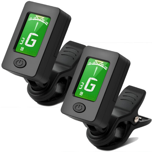 1-pack/2-pack gitarrstämapparat med klämma för digital elektronisk stämapparat för gitarr, bas, ukulele, violin, mandolin,
