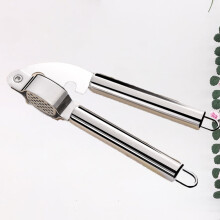 Stainless Steel Garlic Press for Kitchen Use and Easy to Clean with Silver Color 3.5 x 2.1 Inches