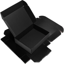 Verpakking van 6 zwarte verzenddozen van 12x9x3 cm, grote kartonnen verzenddozen voor kleine bedrijven.