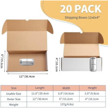 Set van 20 witte verzenddozen (12x6x4 cm), gemaakt van golfkarton, voor het verpakken van kleine zakelijke geschenken.