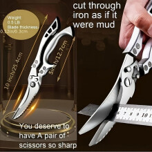 EASTIN Heavy Duty Stainless Steel Kitchen Scissors, Multipurpose, Ultra Sharp, Compatible with Utility Scissors, Poultry Shears for Bone, Chicken,