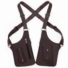 Vintage leren anti-diefstalrugzak met verborgen portemonnee onder de arm, dubbel compartiment, geschikt voor mannen en vrouwen, veilige tas voor