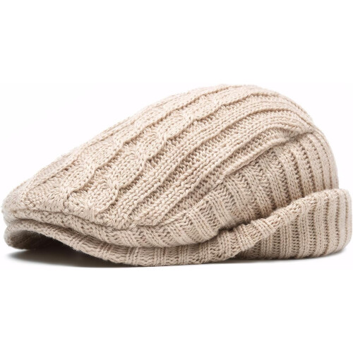 Gestrickte Schiebermütze, warme Wintermütze, Einheitsgröße