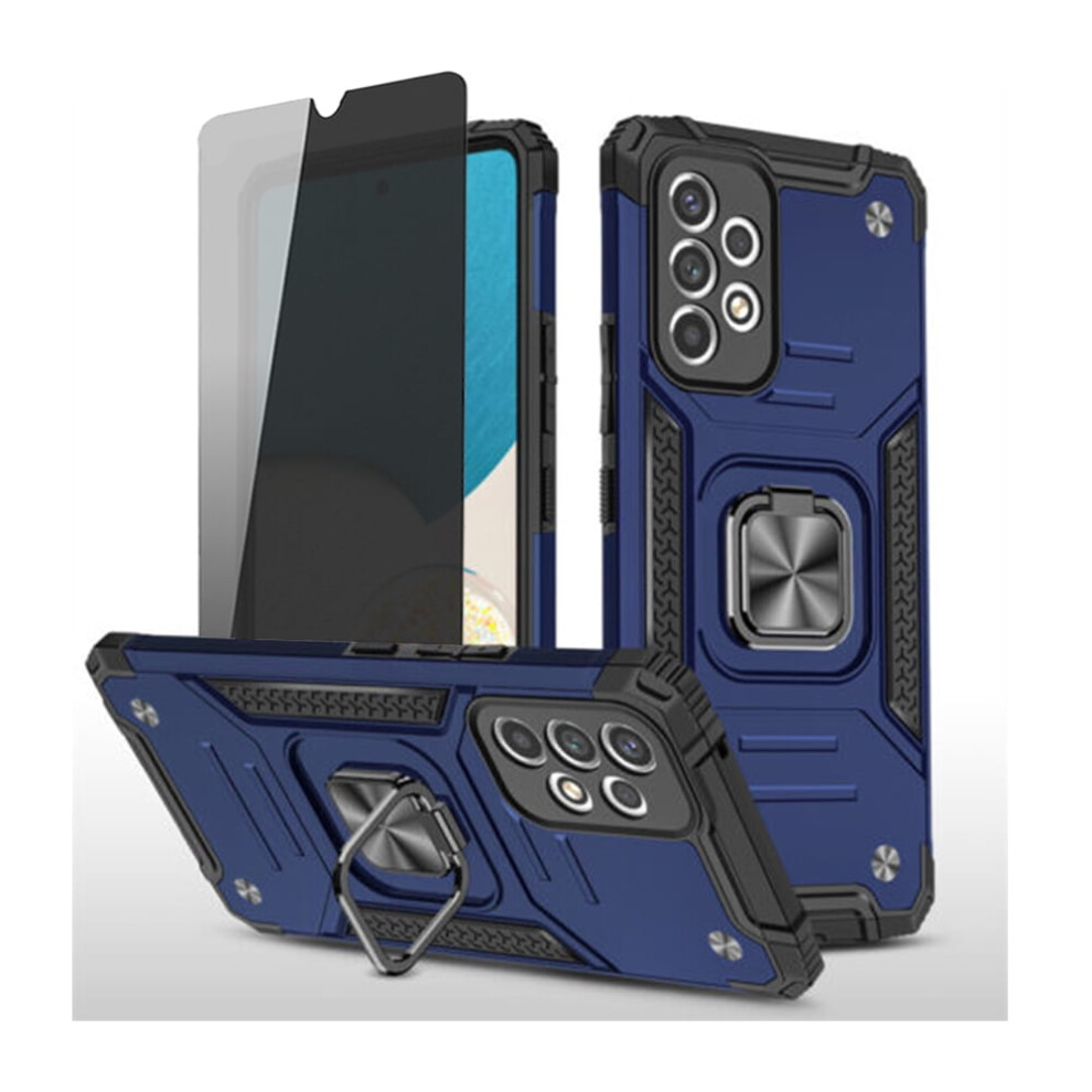 Xhy Compatible With Samsung Galaxy A23 5G Case: Privacy Screen, Lens Protector, Magnetic Ring, Kickstand, Military-Grade Drop Protection Â Blue 9165521560134