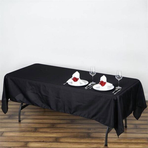 Halloween6 τεμάχια 60" x 120" μαύρα ορθογώνια πλενόμενα διακοσμητικά τραπεζομάντιλα από