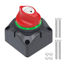 Interruptor de corte de bateria duplo à prova d'água 1-2-Ambos-Desligado 12V-48V, isolador robusto para uso marítimo/barco/carro/RV/ATV/UTV,