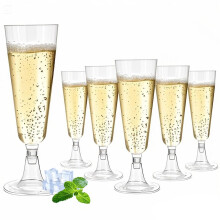 Plastic Champagne Flutes, 20 PCS Plastic Champagne Glasses 150 ml Reusable Prosecco Glasses for Parties Christmas Weddings & Toasts Birthdays