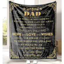 Dad Blanket Fathers Day Blanket Throw Blanket Gift for Father Dad Flannel Blanket Gold Sofa Blanket Soft Travel Blanket Birthday Gift 50"X40"