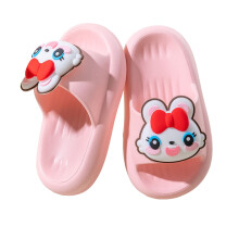 Pantuflas infantiles de animales con dibujos animados, color rosa, talla 10-10.5