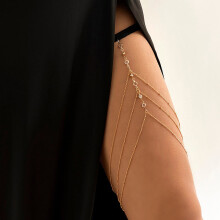 Opolski Thigh Chain Faux Crystal Fake Pearl Star Shell Love Heart Charm Elastic Band Bohemia Sexy Summer Beach Body Chain