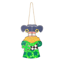 Houten klavertje vier deurhanger, St. Patrick's Day decoratie, handgemaakte voordeurdecoratie, wanddecoratie voor een Iers feest, feestelijke binnen-