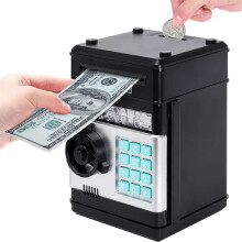 Elektronická pokladnička pre deti, roztomilá mincová banka na hotovosť, bankomat na skutočné peniaze, automatický rolovací papierový box na