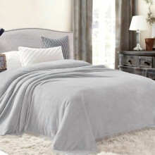 Fleece Blanket Twin Size for Bed, Super Soft and Warm, All Season Use, Cozy, Plush, Lightweight, 60x80 Inches Light Grey