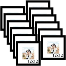 Ensemble de 12 cadres photo 30x30 cm (12x12 pouces), format 20x20 cm (8x8 pouces) avec passe-partout ou 30x30 cm (12x12 pouces) sans passe-partout,