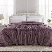 King Size Fleece Blanket 90x108", Purple Geometric Microfiber Flannel, Super Soft & Cozy for Bed/Couch/Sofa