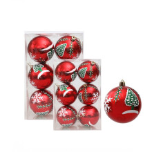 12pcs Retro Shatterproof Christmas Ball Ornaments 3.2" Red