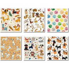 Zweedse vaatdoeken met hondenprint – 6 stuks, 17,2 x 19,5 cm