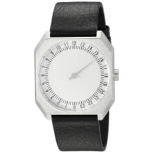 SLOW Jo 05 - Black Leather, Silver Case, Silver Dial - Swiss Made