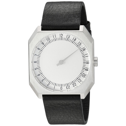 SLOW Jo 05 - Black Leather, Silver Case, Silver Dial - Swiss Made