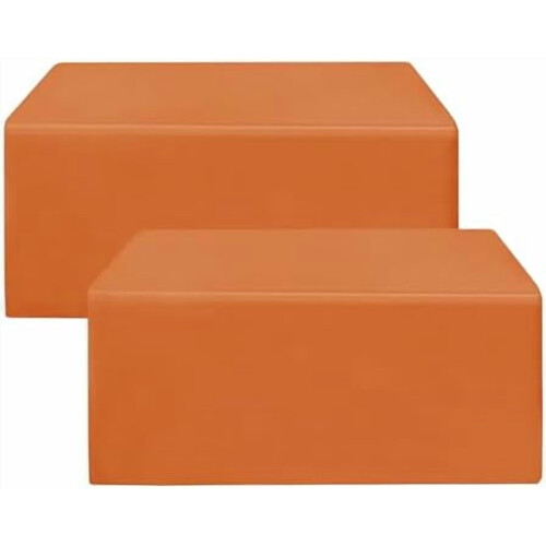 Orange fitted table covers 2-pack for 34x34x30 in square