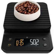 Coffee Scale with Timer – 0.1g Precision, 3kg Capacity, Waterproof Cover, Compatible with Pour-Over & Espresso (Onyx Black)