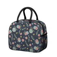 Geïsoleerde lunchtas met bloemenprint voor dames – lekvrij, voor werk, strand, reizen, picknick, kamperen; compatibel met standaard lunchboxen.