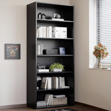 Bibliotecă cu 6 rafturi, raft de cărți industrial deschis, înalt de 63 inci, cu spațiu mare de depozitare pentru biroul de acasă, camera de zi,