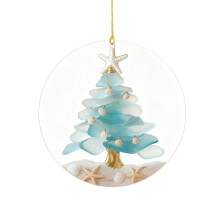 Acrylic Sea Glass Christmas Ornament 8cm
