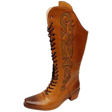 Wysokie buty dla młodych pań, duży rozmiar, gruby obcas, jednolity kolor, przeszywane, kwadratowe noski z przodu, sznurowane, wysokie, US: 7(39)