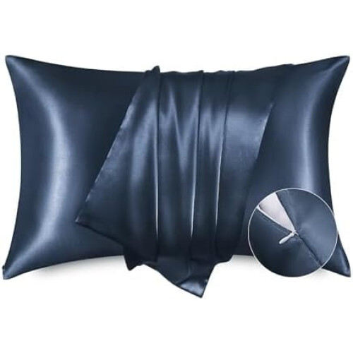 Satin Pillowcase with Zipper 2 Pack King 20x36 in