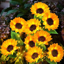 3-Pack Upgraded Solar Garden Lights with 9 Sunflower Designs, Waterproof & Auto ON/OFF – Compatible with Outdoor Use