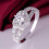 Love Heart, Crystal Wedding Ring, Sterling Silver 1