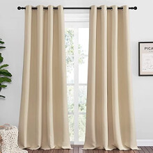 Blackout Curtain Panels 34x60 in Biscotti Beige Grommet