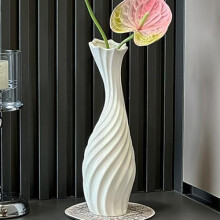 Vaso de cerâmica branca de 30 cm (12 polegadas) para decoração de casa.