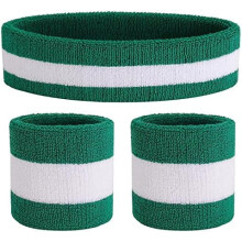 Sweatband Set Sports Headband Wristband Set Sweatbands Terry Cloth Wristband Wrist Sweatband Headbands Moisture Wicking Sweat Absorbing Head Band