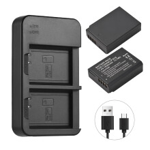 LP-E10 Akku & Ladegerät-Set 2-Slot 2x1850mAh 7,4V