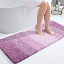 Microfiber Bathroom Rug 47 x 20 in Pinkish-Purple