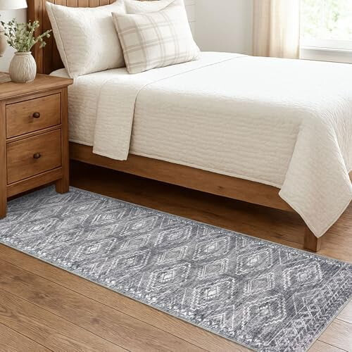 3' x 5' rutschfester Eingangsteppich aus Polyester mit geometrischem Muster 2
