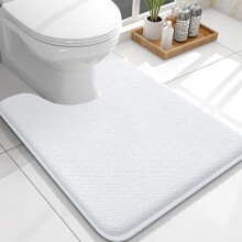 Memory Foam Bath Mat 24 x 20 in White