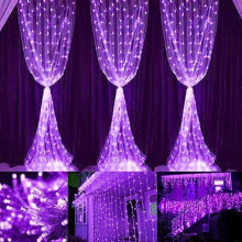 Solar Curtain Light, 3x2m, 200 LED, 8 Modes, Remote, Waterproof, for Gazebo/Patio/Party—Compatible with Outdoor Decor