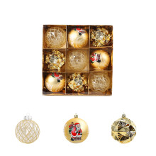 9-Pack 8cm Christmas Ornament Balls Gold Plastic Decor
