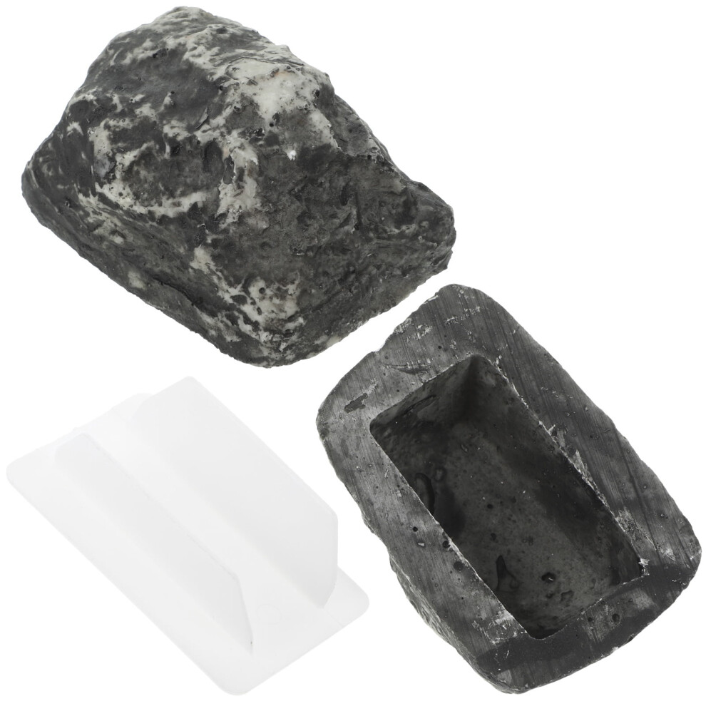 2 Pcs Lockable Secret Compartment Items Stone Key Box 8.2X5.7x4.7cm 9165521559442