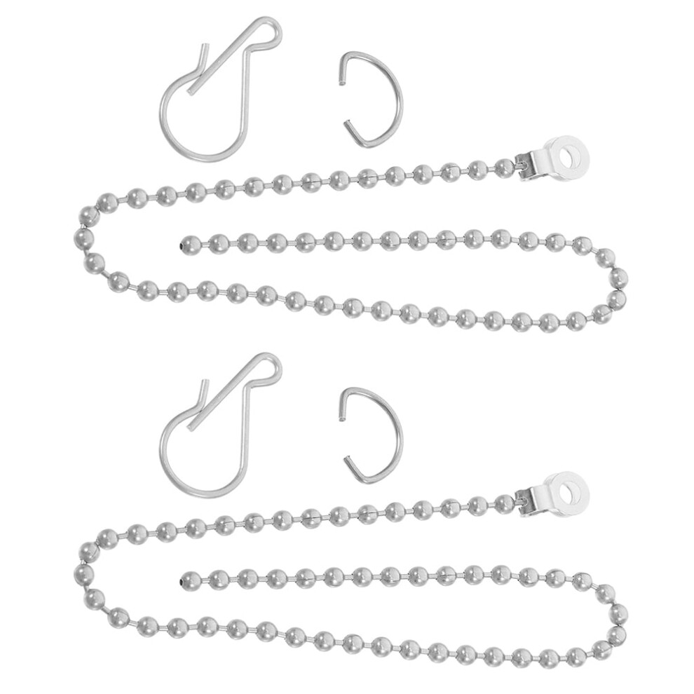 Frcolor Sturdy Stainless Steel Toilet Flapper Chain With Smooth Surface For Outdoor Use 2Pcs Silver 9170372063772