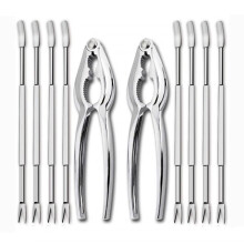 Ensemble d'ustensiles pour fruits de mer comprenant 2 pinces à crabe et 8 fourchettes