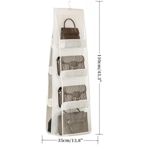 Transparenter Hänge-Handtaschenorganizer mit 8 Fächern (2er-Pack) 1