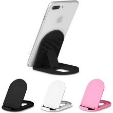 Suport telefon pliabil portabil, pachet de 3, suport reglabil multi-unghi pentru iPad, iPhone X/XR/XS Max, Samsung Galaxy – Negru/Alb/Roz