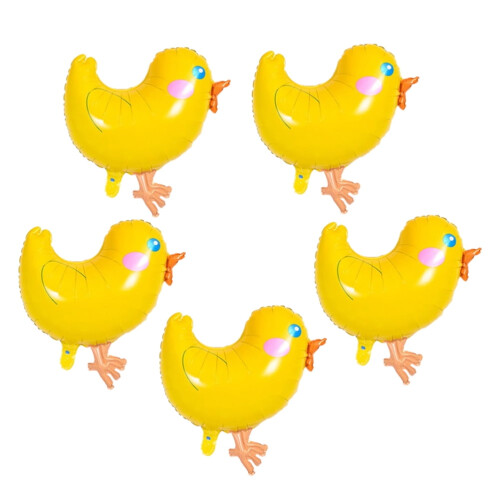Yellow Chicken Foil Balloons (5 pcs)