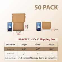 7x5x1 Shipping Boxes Set of 50, White Small Corrugated Cardboard Box, Mailer Box