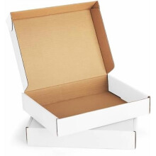 Cutii de transport albe 28x20x5 cm, cutii de transport din carton ondulat, pachet de 20 de cutii de transport pentru afaceri mici, expediere poștală
