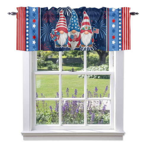 Παραθυρόφυλλο Gnome USA Flag 54x18in, Θήκη Ράβδων για Κουζίνα, Υπνοδωμάτιο, Μπάνιο, Σαλόνι